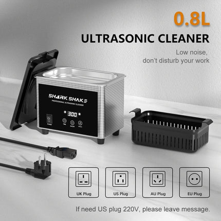 800ml Household Digital Ultrasonic Cleaner 30W/60W Stainless Steel Bath Degas Ultrasound Washing for Watches Jewelry