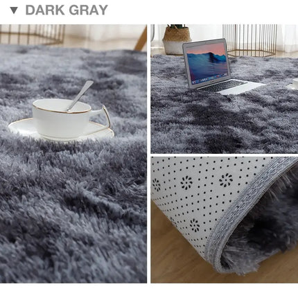 Gray Carpet for Living Room Plush Rug Bed Room Floor Fluffy Mats Anti-slip Home Decor Rugs Soft Velvet Carpets Kids Room Blanket