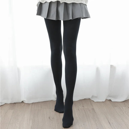 Fall Winter Adult Pantyhose Milk White Silk Socks for Girls Lolita Velvet Thin Bottom Jumpsuit Socks Women