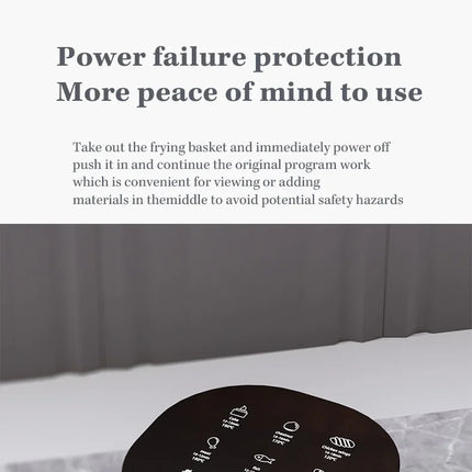 Electric Air Fryer Smart 7L Multi-function Hot Convection Oven Deep Fryer Without Oil LED Touch Control 1400W Visible Window