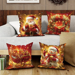Christmas decoration pillowcase Santa Claus carriage Snowman garland pattern suitable for home room sofa cushion cover