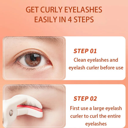 CALIYI Large Small Eyelash Curlers with Silicone Strips To Extend Curling Eyelashes and Make-up Tools For Big Eyes For Makeup