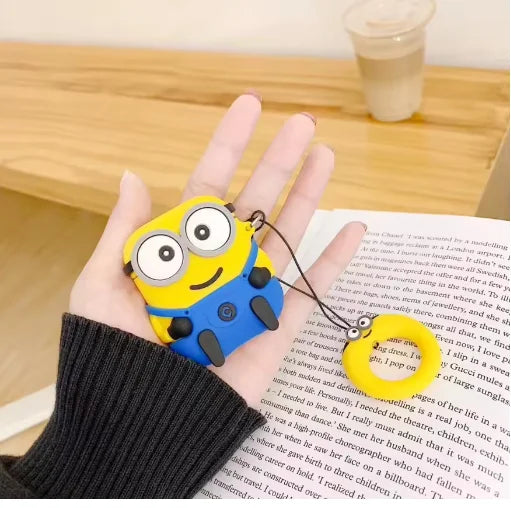 For Airpods 4 Case 2024,3D Cartoon Big Eyes With Bear Toy Silicone Earphone Cover For Airpod 4 Case/Airpods Pro 2 Case Funda