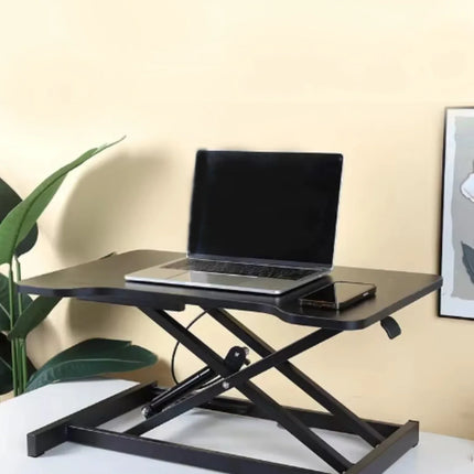 Ultra-Slim Single Top Height Adjustable Standing Desk Riser, Compact Sit Stand Desktop Converter for Monitor or Laptop