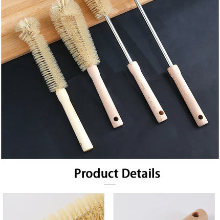 Kitchen cleaning tools Drink bottles Glass scrubbers Cleaning brush Wooden bottle cleaning brush with long handle