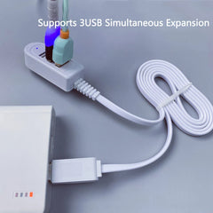 3 In 1 USB Splitter Socket Multi-function 3A Charger Converter USB Port Hub Digital Data Cables Accessories Extension Cable Line
