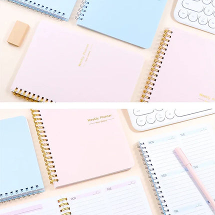 Planner Schedule Agenda Efficiency Notebook Daily Weekly Monthly Diary Journal for Students School Office Stationery Supplies