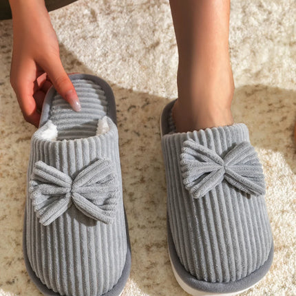 Fashion Women's Bow Slippers Fall/Winter Indoor Bedroom Floor Lightweight and Comfortable&Soft Warm Slippers for Home