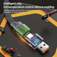 4 in 1 PD 65W 27W USB Cable Type C Dual Connector Lighting Mecha Style Fast Charging USB C Cable For iPhone 15 Samsung Xiaomi