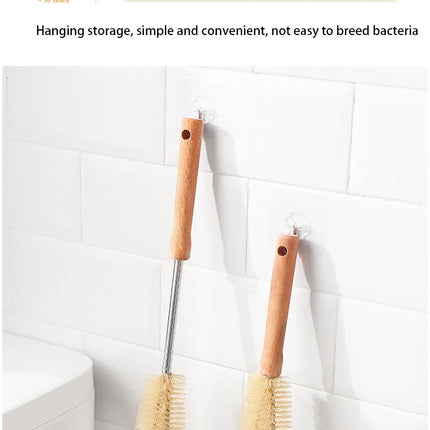 Kitchen cleaning tools Drink bottles Glass scrubbers Cleaning brush Wooden bottle cleaning brush with long handle