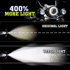 7 inch Moto LED Headlight For Harley Bike With 4-1/2"4.5" LED Passing Lamps Fog Lights 7"Bracket Mounting Ring Motorcycle