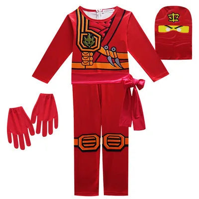 Leg Ninja Cosplay Superhero Jumpsuit Kids Anime Ninja Costume Fancy Party Dress Carnival Halloween Costume with Toy Fork