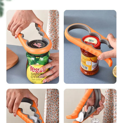 Four-in-One Bottle Opener Kitchen Multi-Functional Can Openers Cans Bottle Opener Non-Slip Labor-Saving Twist Bottle Lid Opener