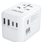 White 65W GaN 2U3C / Universal Plug