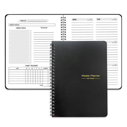 Planner Schedule Agenda Efficiency Notebook Daily Weekly Monthly Diary Journal for Students School Office Stationery Supplies