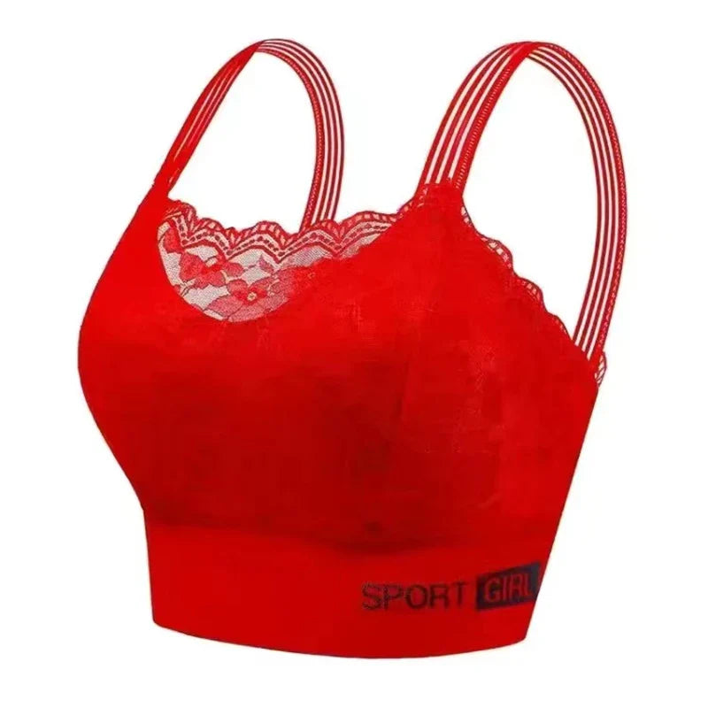 Sexy Lace Seamless Large Size Women's Bra Comfortable Breathable Sports Beauty Back Vest Sleep Gathered Wrapped Chest Tube Top