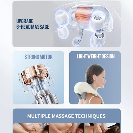 Wireless Neck And Back Massager Neck And Shoulder Kneading Massage Shawl Neck Cervical Relaxing Trapezius Massager