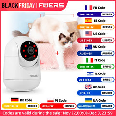 Fuers 5MP WiFi Camera Tuya Smart Home Indoor Wireless IP Surveillance Camera AI Detect Automatic Tracking Security Baby Monitor