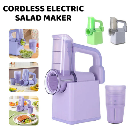 Electric Cheese Grater Portable Salad Maker With 3 Different Shapes of Blades 40W Electric Rotary Slicer Shredder ABS304