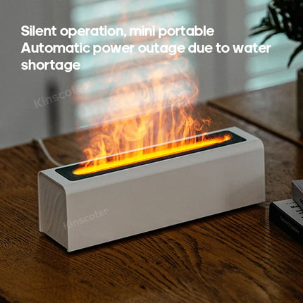 KINSCOTER RGB Flame Aroma Diffuser Air Humidifier Ultrasonic Cool Mist Maker Fogger LED Essential Oil Fire LED Lamp Difusor Gift