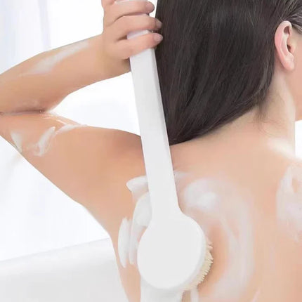 1 Pack Long Handle Shower Brush Unisex Senior Single Side Back Brush Bath Brush Exfoliating Suitable For Wet And Dry Brushes