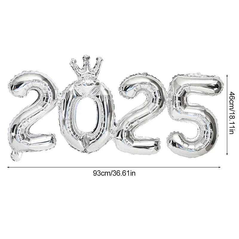 2025 Foil Number Balloons New Year Eve Party Photo Props Decoration Supplies 2024 Xmas Navidad Noel Christmas Home Decor