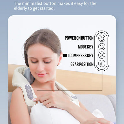 Wireless Neck And Back Massager Neck And Shoulder Kneading Massage Shawl Neck Cervical Relaxing Trapezius Massager