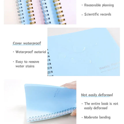 Planner Schedule Agenda Efficiency Notebook Daily Weekly Monthly Diary Journal for Students School Office Stationery Supplies