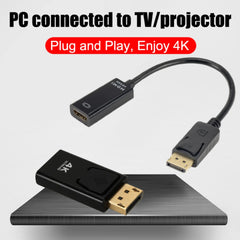 4K DP to HDMI-compatible Adapter Converter DisplayPort to HDMI Cable DP Male to HDMI Female HD TV Video Audio Adapter For PC TV