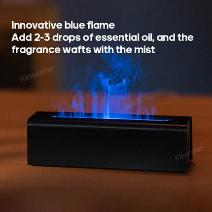 KINSCOTER RGB Flame Aroma Diffuser Air Humidifier Ultrasonic Cool Mist Maker Fogger LED Essential Oil Fire LED Lamp Difusor Gift