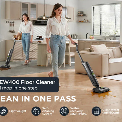 EUREKA NEW400 Cordless Wet Dry Cordless Vacuum Cleaner, Lightweight, Smart Cordless Vacuum Cleaner and Mop, Self-Cleaning