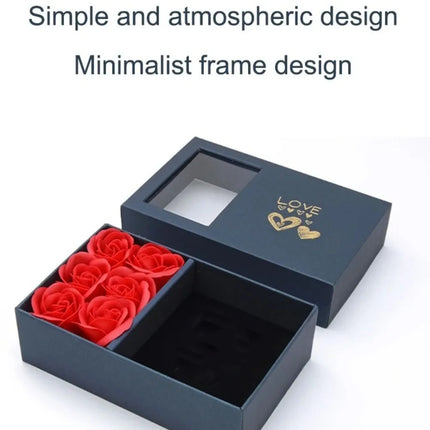 Valentine's Day Eternal Roses Gift Box Window Opening Six Rose Jewelry Gift Packaging Box Birthday Gifts Eternal Flower Ring Box