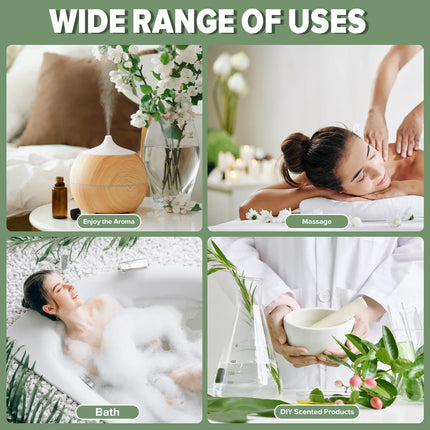 9pcs 10ml Diffuser Aroma Oil Pure Natural Essential Oils Gift Set Kit Rose Lavender Jasmine Eucalyptus Vanilla Mint Ylang Ylang