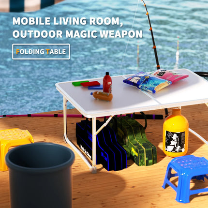 Mini Folding Picnic Table with Carry Handle, Aluminum Frame, Laptop Table for Sofa Bed Couch Floor, 60x40x24cm, Green/White