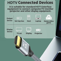 HDTV 2.1 Cable HDTV Cord 8K 60Hz 4K 120Hz 48Gbps EARC ARC HDCP Ultra High Speed HDR for HD TV Laptop Projector PS4 PS5