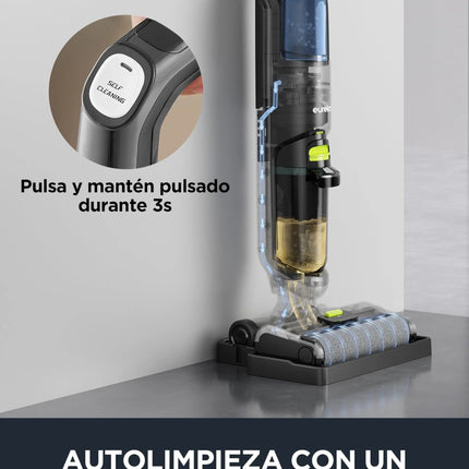 EUREKA NEW400 Cordless Wet Dry Cordless Vacuum Cleaner, Lightweight, Smart Cordless Vacuum Cleaner and Mop, Self-Cleaning