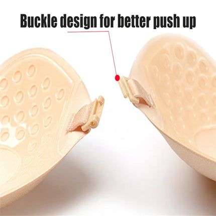 Invisible Push Up Bra for Women Backless Strapless Bra Seamless Front Closure Bralette Underwear Silicone Self-Adhesive Bra Pads