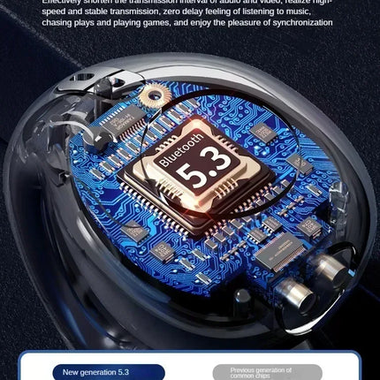 NEW Bluetooth 5.3 Wireless Bone Conduction Headphones T75 Clip Ear Music Noise Canceling Headset HD Call Sports Gaming Earphone