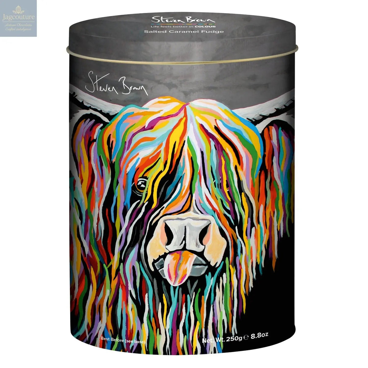 Steven Brown Senga McCoo salted caramel fudge in oval tin