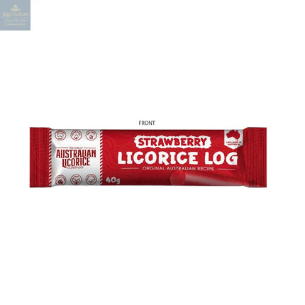 Strawberry flavoured licorice log