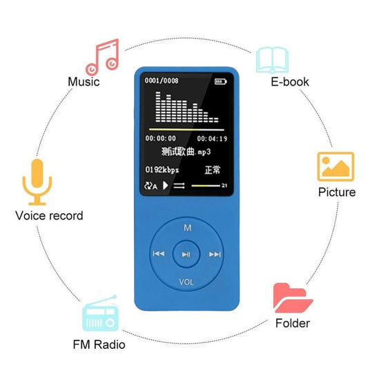 Reproductor de MP3 y MP4 Mini Walkman de 4 GB y 8 GB con pantalla LCD portátil, radio FM, videojuegos, películas