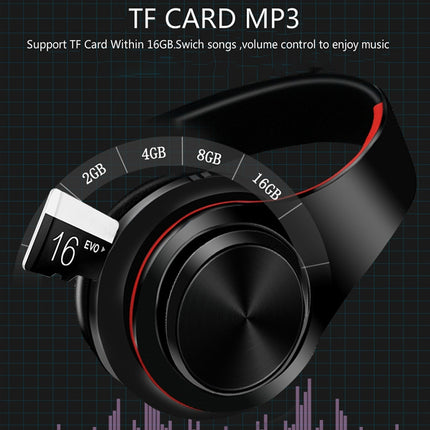 Tourya B7 Wireless Bluetooth Headset Foldable Headphone Adjustable Earphones with Microphone, B7 (Black Red), B7 (Black Blue)