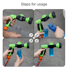Professional Portable Multifunction Auto Foam Car Washer 3 Grade High Pressure Water Gun Cleaning Washing Foam Nozzle, Black, Green, Yellow