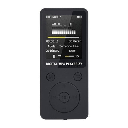 2019 Modischer tragbarer MP4-Musik-Player mit verlustfreiem Sound, FM-Recorder, Walkman-Player, Mini, unterstützt Musik, Radio, Aufnahme, 3 runde Tasten, kein Speicher