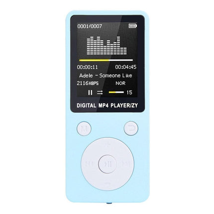 2019 Modischer tragbarer MP4-Musik-Player mit verlustfreiem Sound, FM-Recorder, Walkman-Player, Mini, unterstützt Musik, Radio, Aufnahme, 3 runde Tasten, kein Speicher