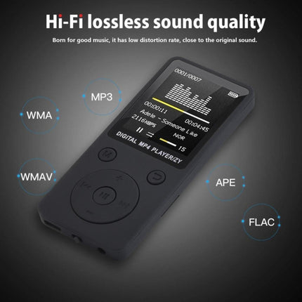 2019 Modischer tragbarer MP4-Musik-Player mit verlustfreiem Sound, FM-Recorder, Walkman-Player, Mini, unterstützt Musik, Radio, Aufnahme, 3 runde Tasten, kein Speicher