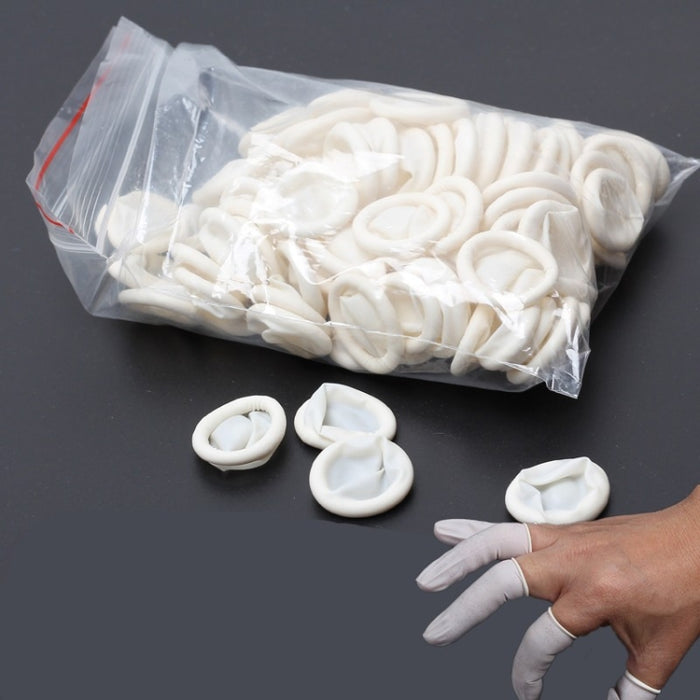 50 PCS Disposable Anti Static Rubber Latex Finger Cots Eyebrow Extension Gloves Practical Off Eyelash Extension Tool Accessories, Latex