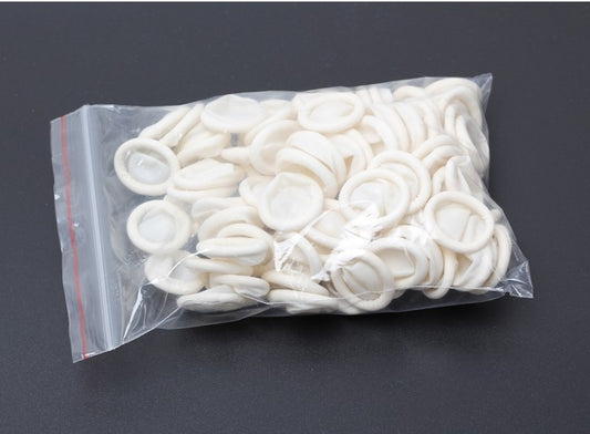 50 PCS Disposable Anti Static Rubber Latex Finger Cots Eyebrow Extension Gloves Practical Off Eyelash Extension Tool Accessories, Latex