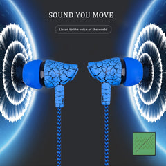 3.5mm Jack Crack Earphone Wired Headset Super Bass Sound Headphone Earbud with Mic for Mobile Phone Samsung Xiaomi MP3 4