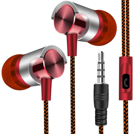 Metal Wired Earphone Super Bass Sound Headphones In-Ear Sport Headset with Mic for Xiaomi Samsung Huawei